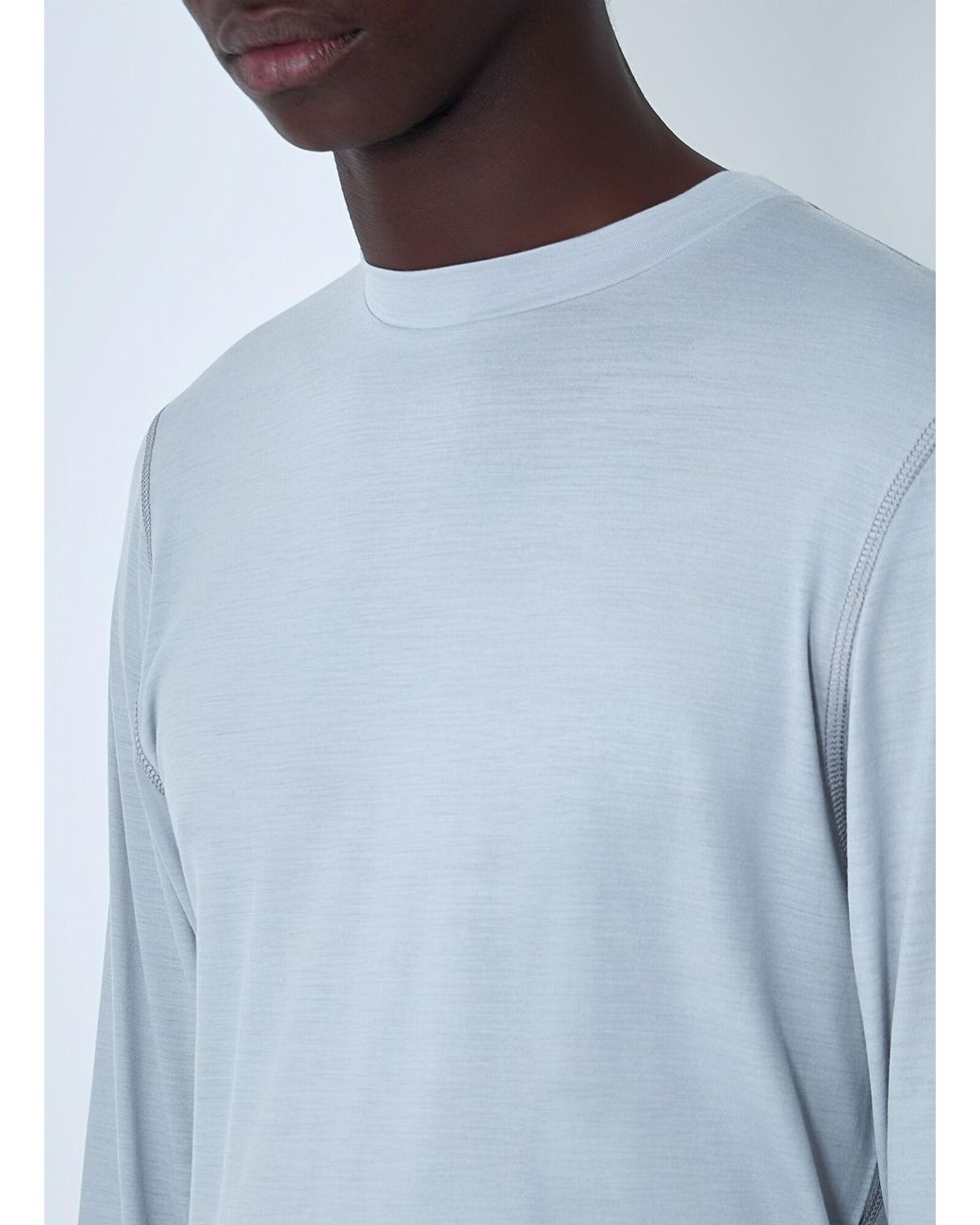 Rier Blue Long Sleeve Crewneck Top for men