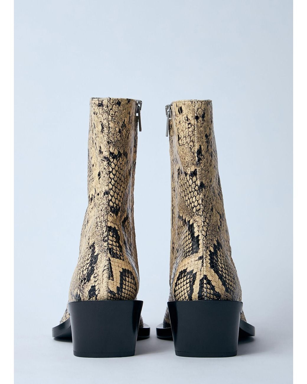 Jil Sander White Snakeskin Embossed Leather Boots