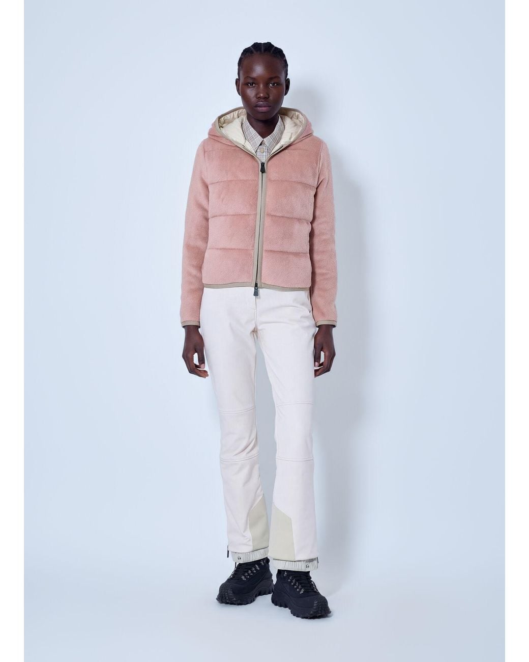 Moncler Pink Polartec® Padded Zip-up Hoodie