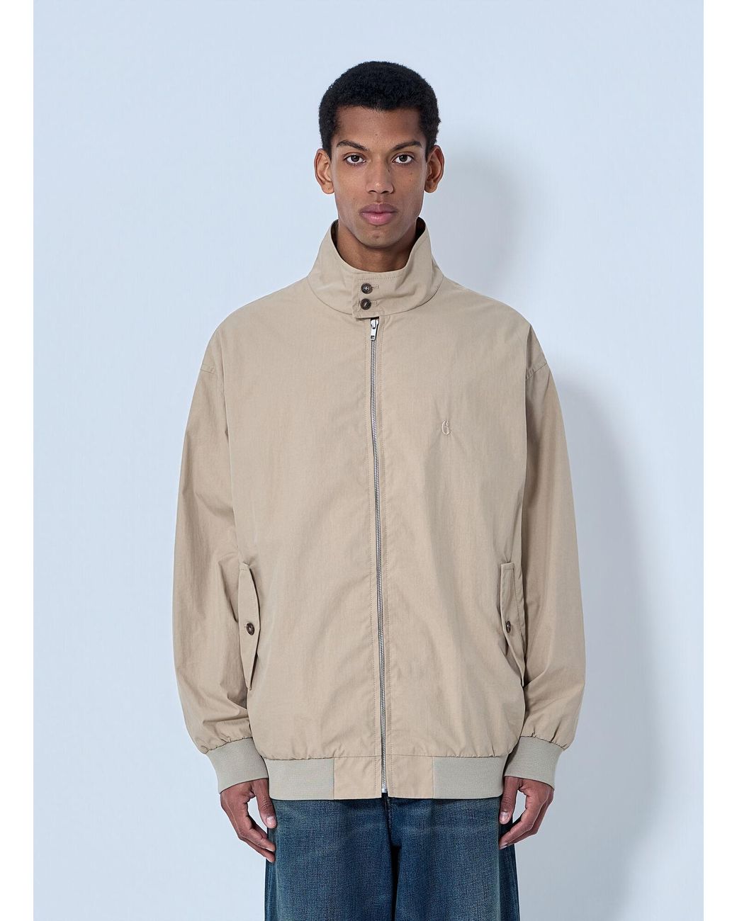 MM6 by Maison Margiela Blue High-Neck Zip Jacket for men