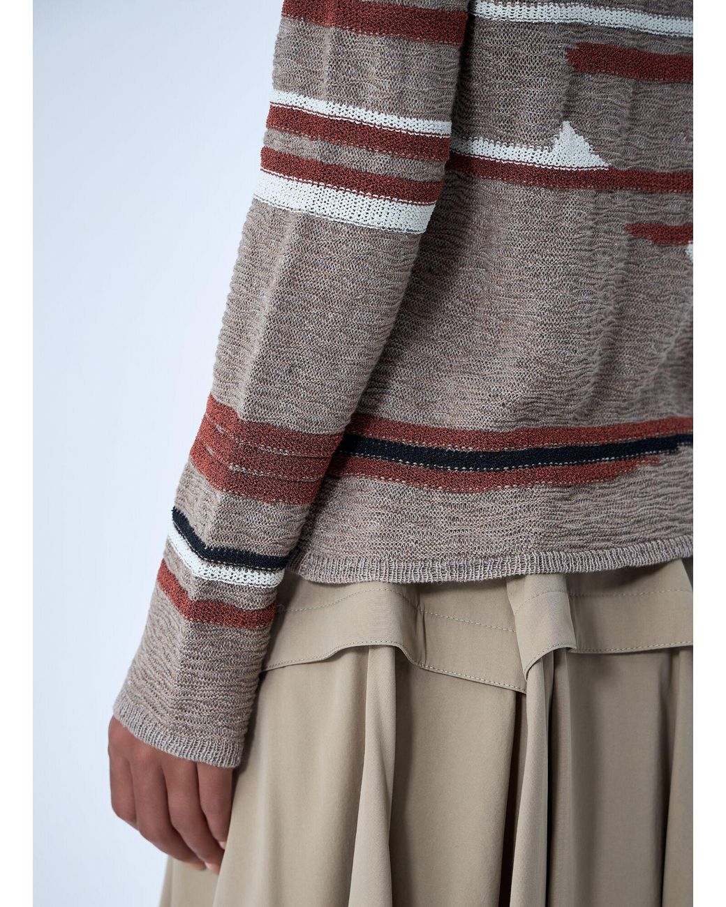 Bottega Veneta Gray Linen-And-Cotton Sweater