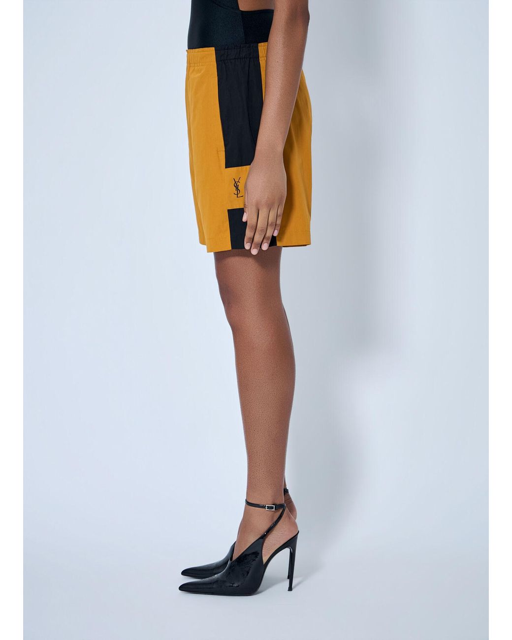 Saint Laurent Yellow Elasticated Waist Shorts