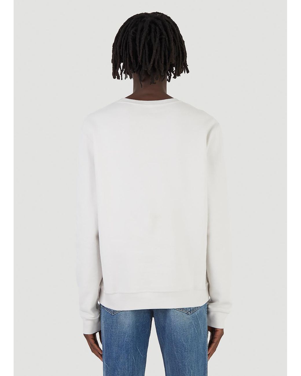 スウェット・トレーナー SAINT LAURENT WHITE COTTON SWEATSHIRT Saint Laurent Ysl Sweatshirt in White for Men | Lyst