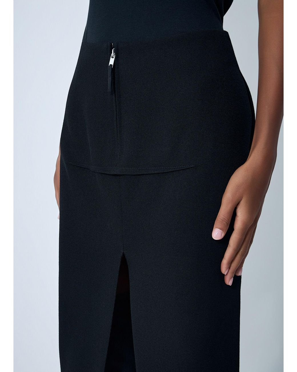 Rick Owens Blue Sliced Maxi Skirt
