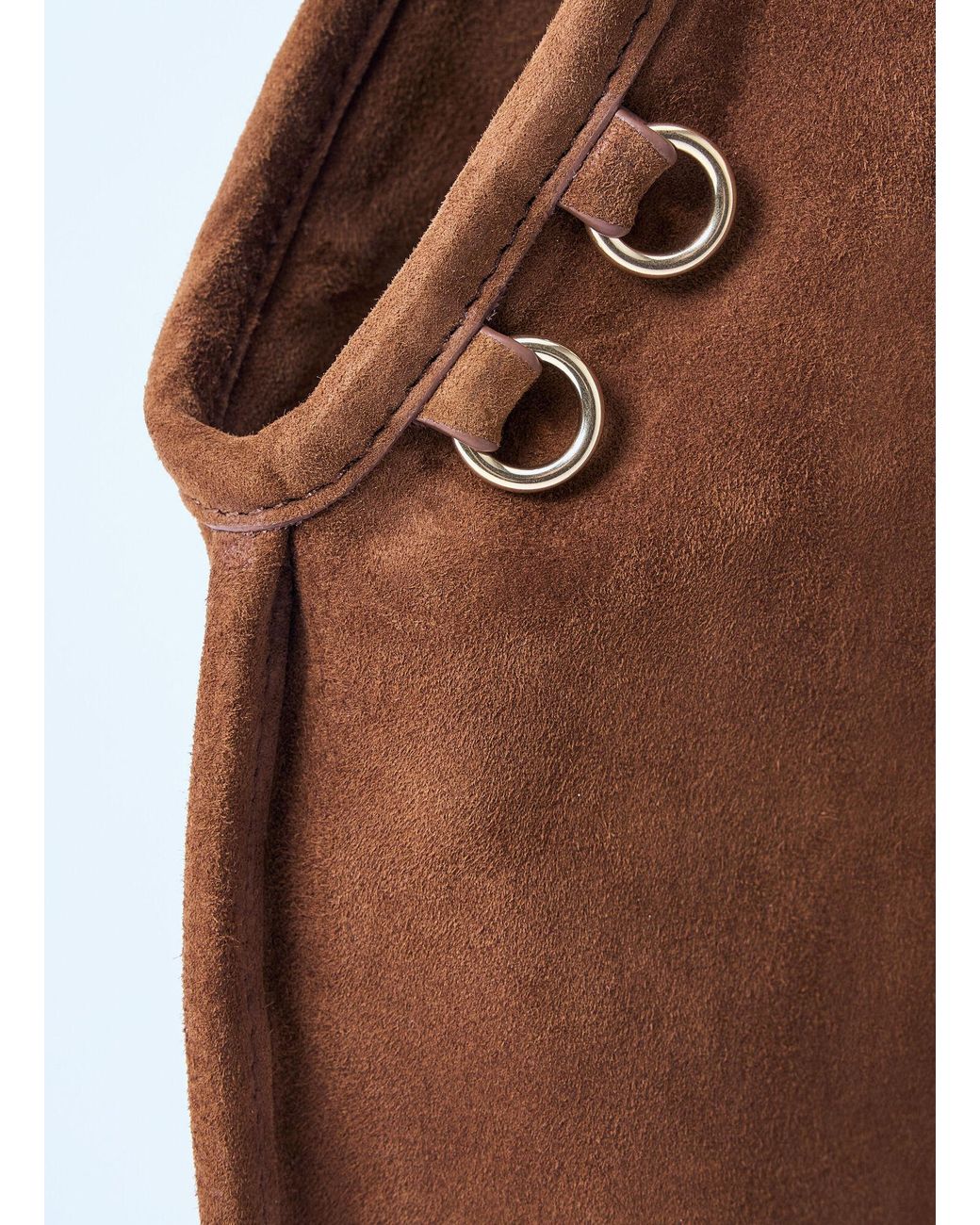 Miu Miu Brown Suede Handbag With Tassels