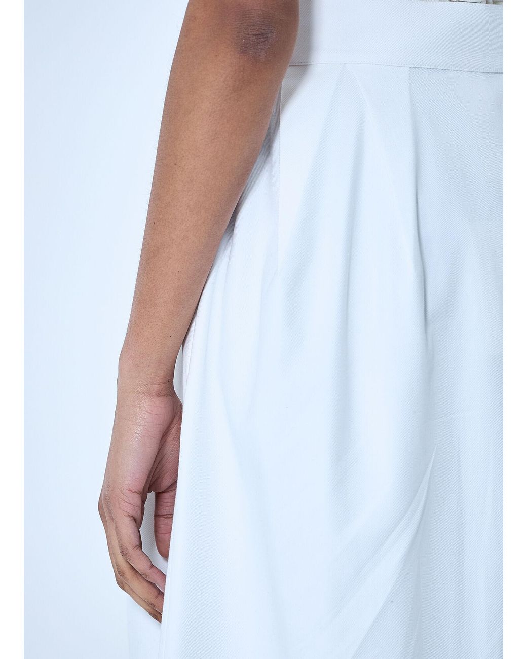 Max Mara Blue Pleated Midi Skirt