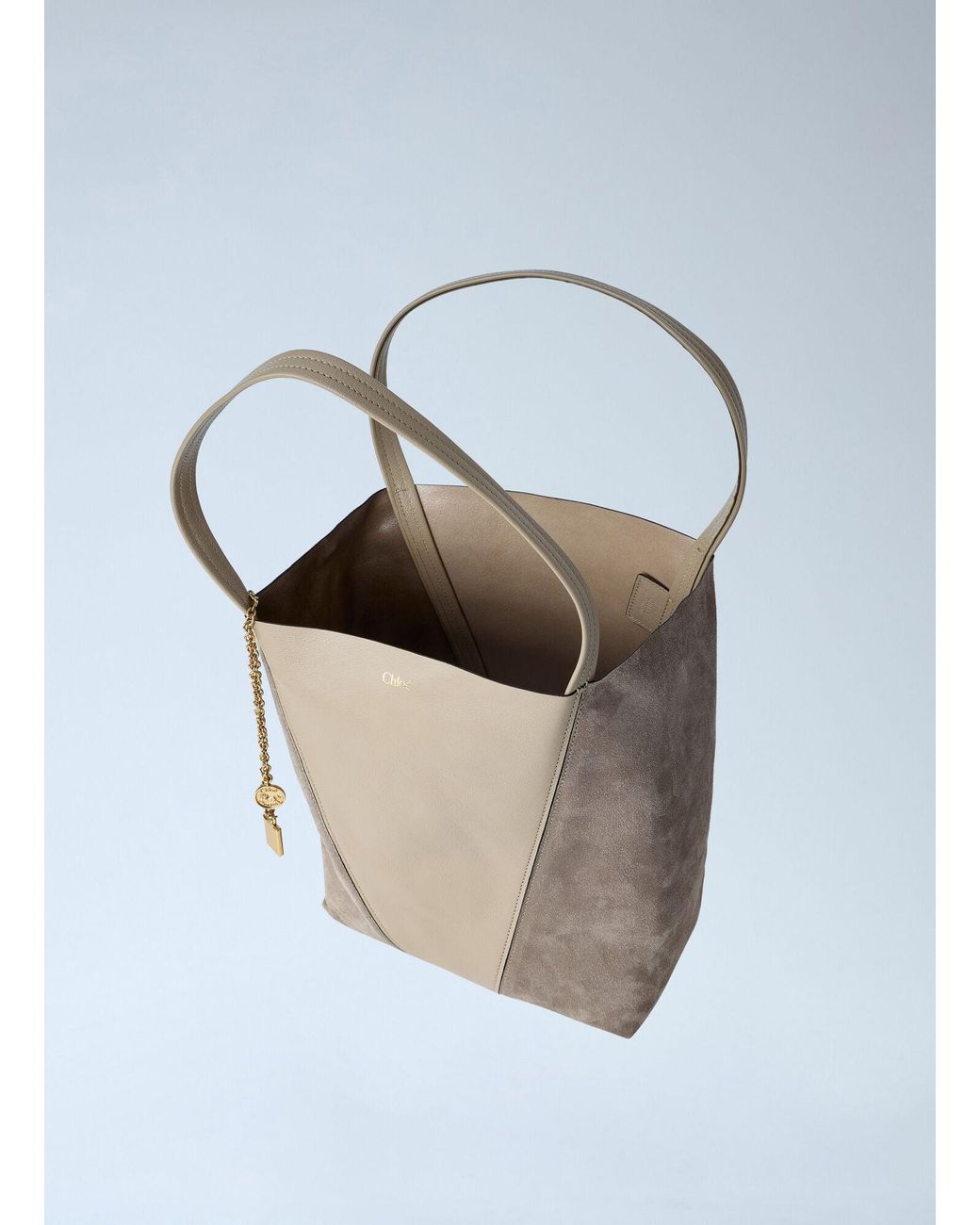 Chloé Blue Chloã Spin Suede Tote Bag