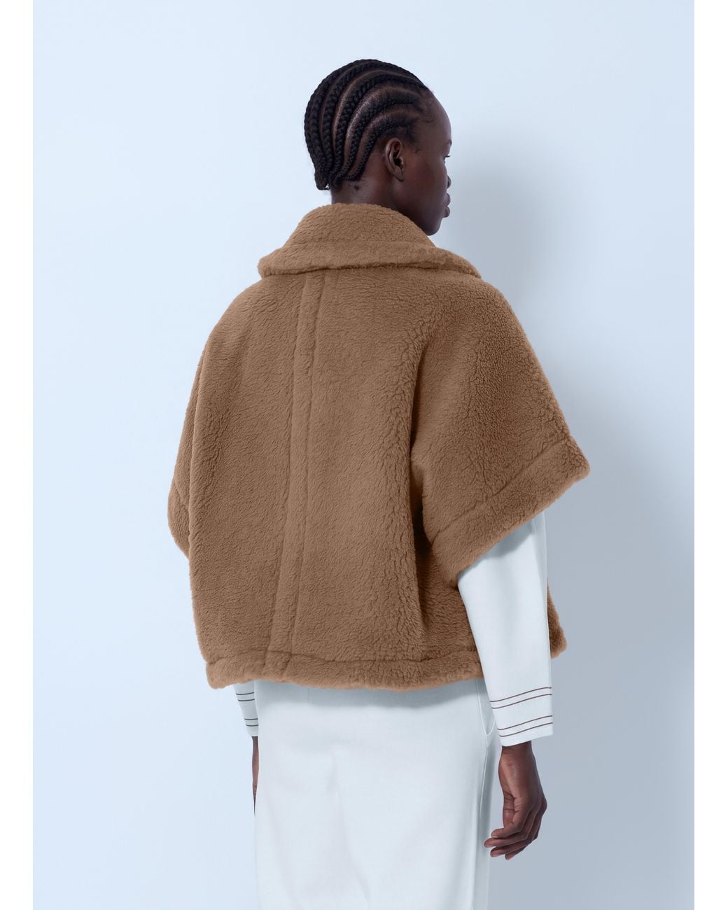 Max Mara Multicolor Short Shearling Coat