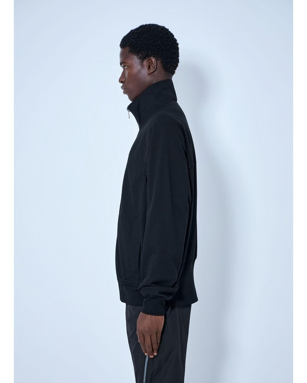 Rick Owens Blue High-Neck Zip-Up Jacket for men