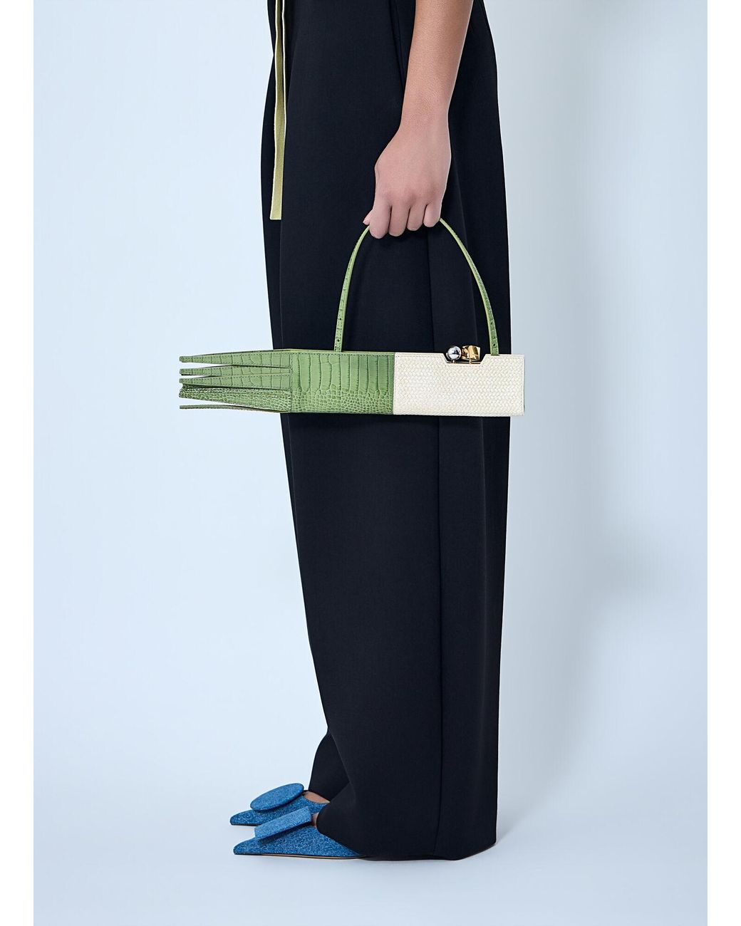 Jacquemus Green The Poireau Clutch Bag