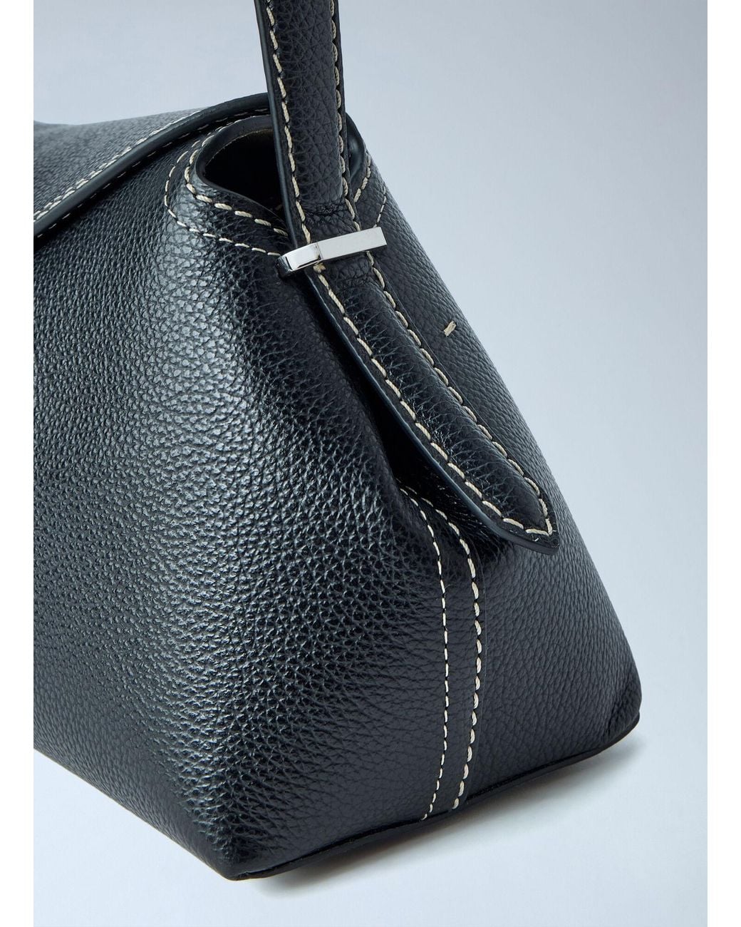 Totême Blue T-Lock Grained-Leather Shoulder Bag