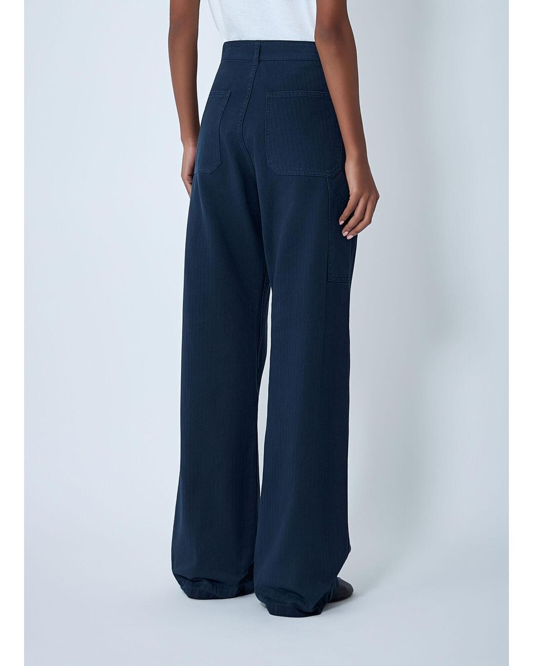 Maison Margiela Blue Cotton Twill Pants