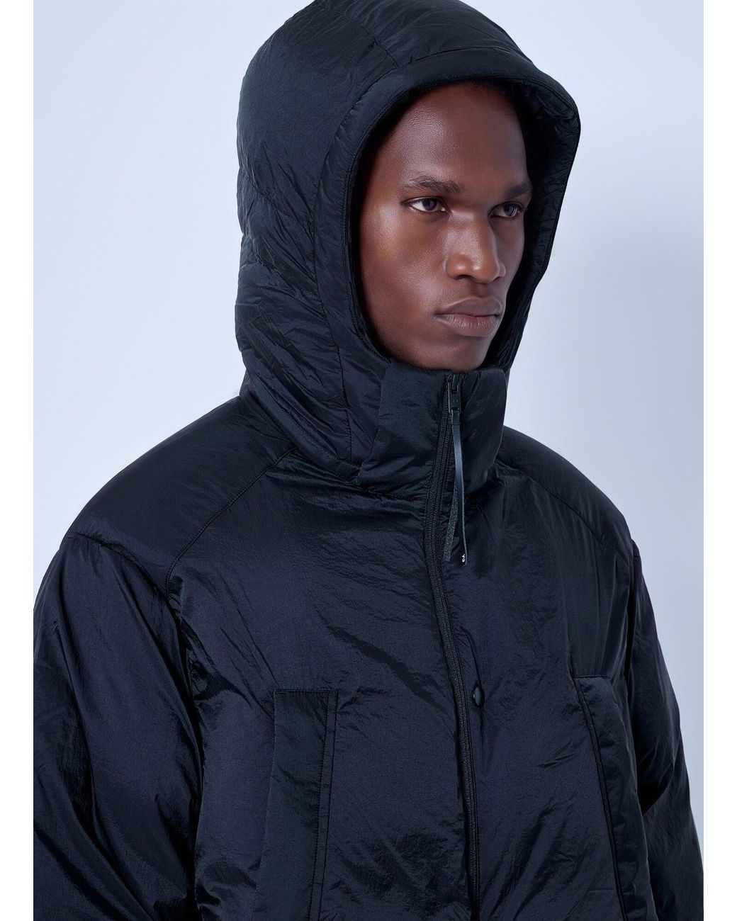 Y-3 Blue Hooded Puffer Jacket for men