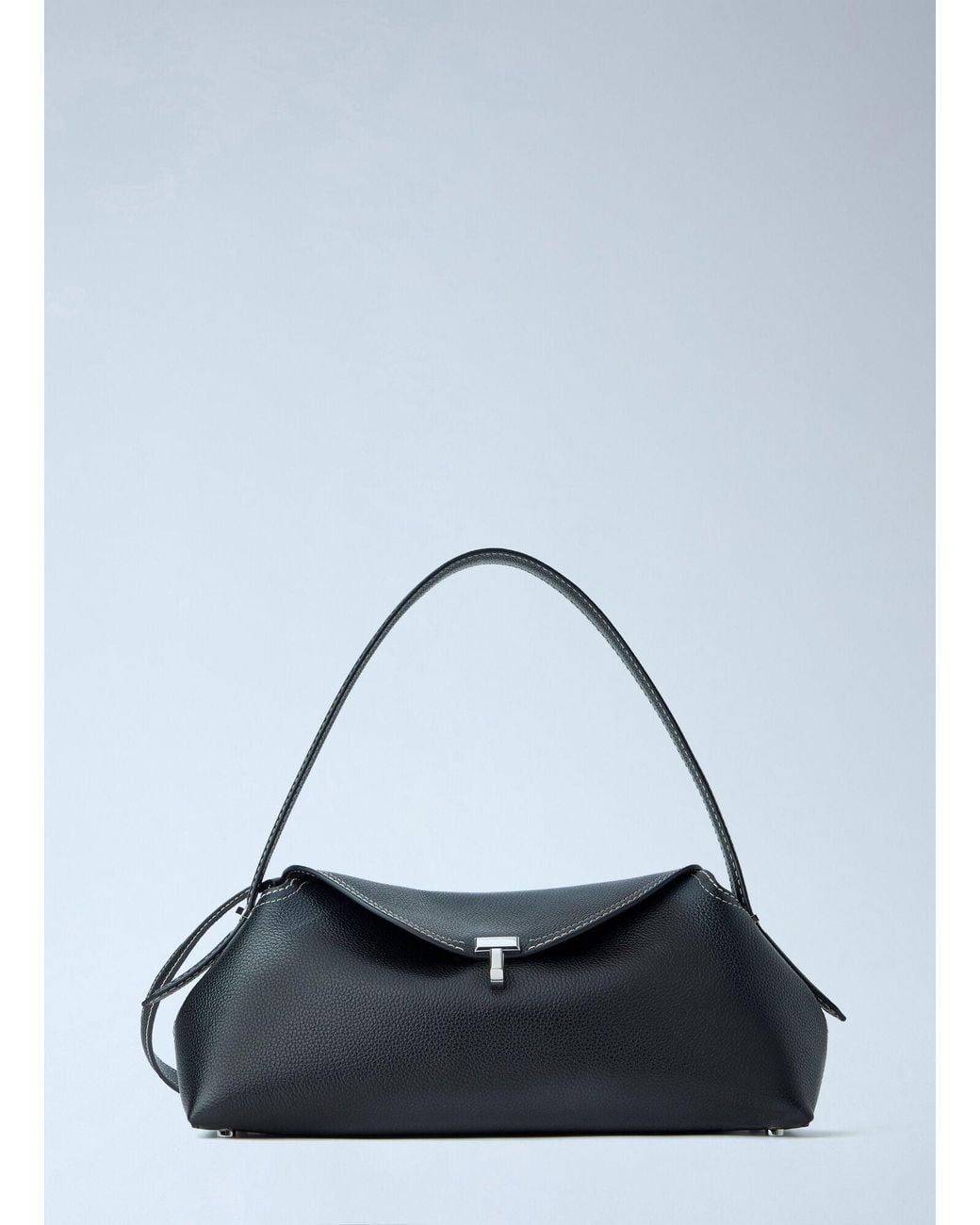 Totême Blue T-Lock Grained-Leather Shoulder Bag