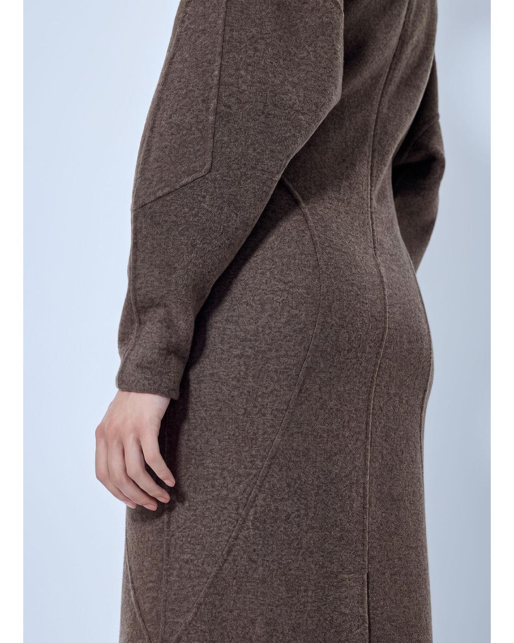 Max Mara Blue High-Neck Wool And Cashmere Jersey Dress