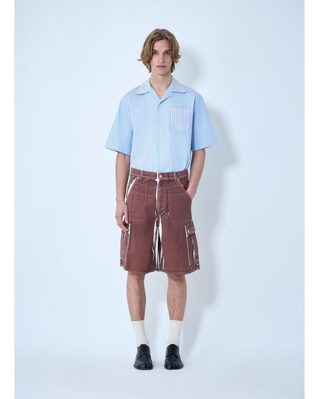 Marni Red Utility Cargo Shorts for men