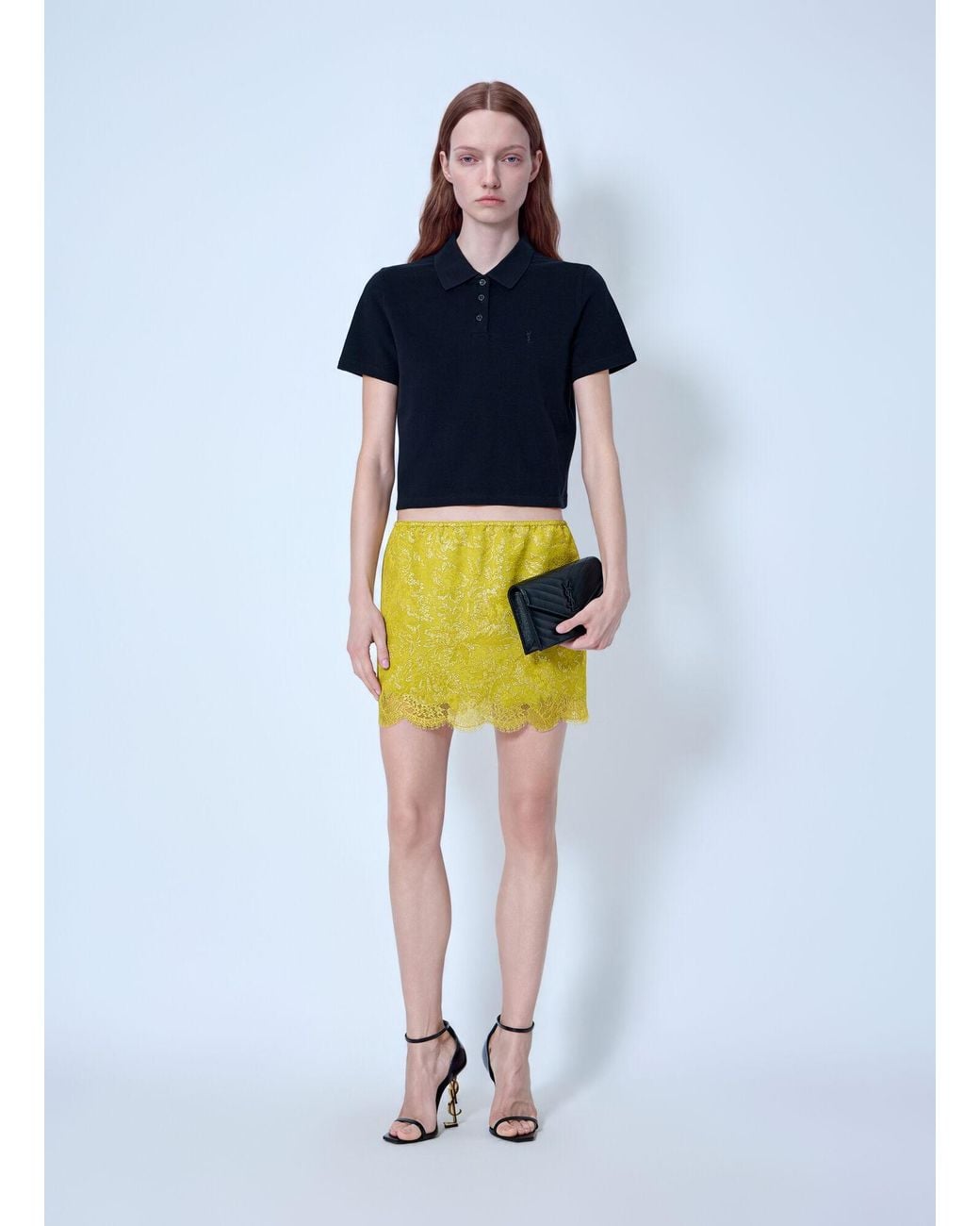 Saint Laurent Yellow Baroque Mini Skirt