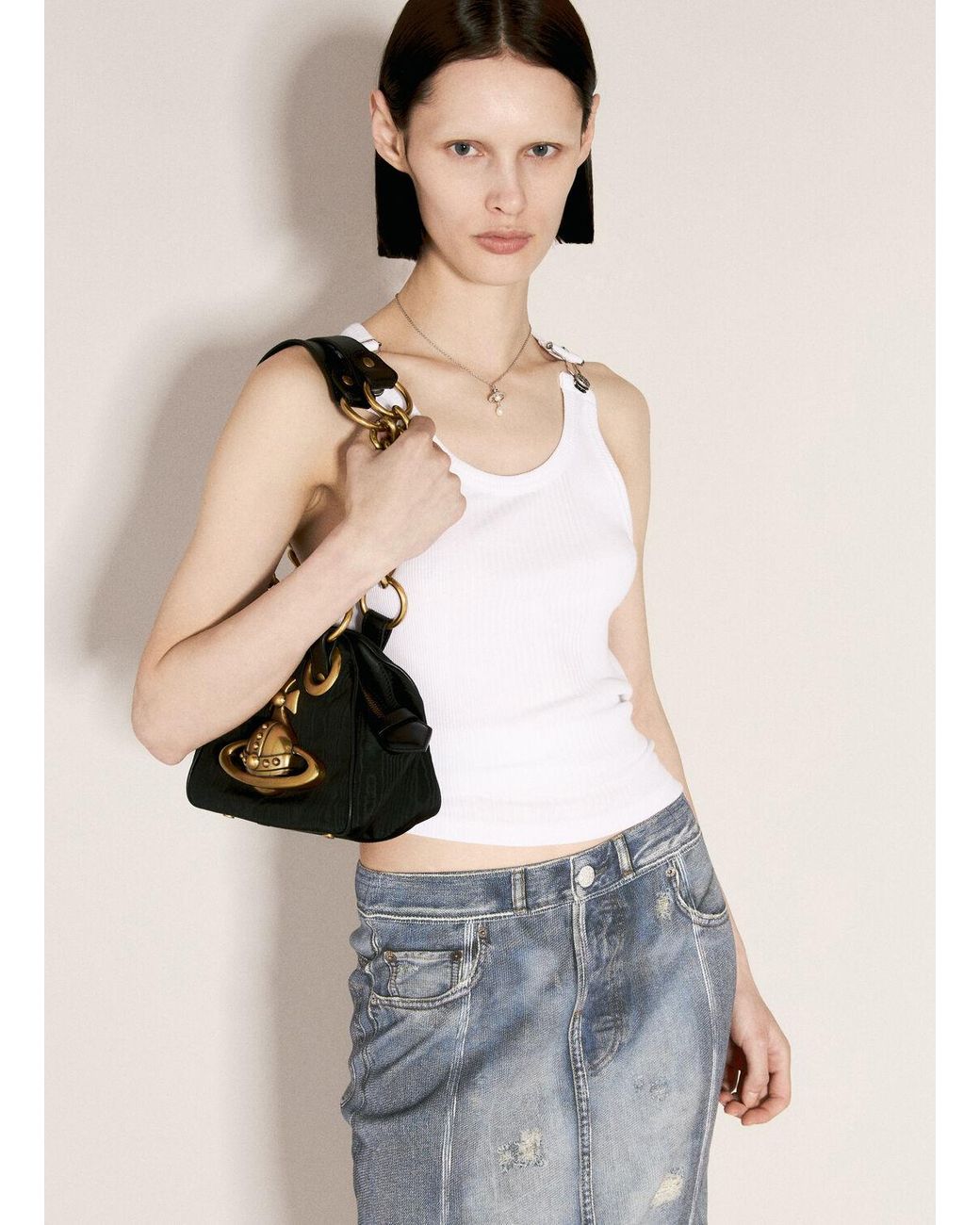Vivienne Westwood Archive Chain Shoulder Bag in Black | Lyst