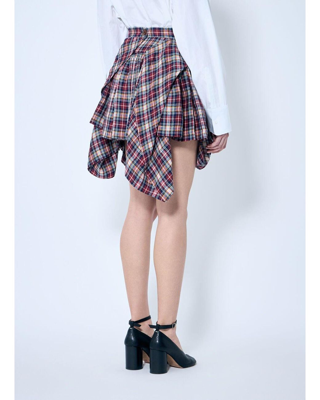 ★Vivienne Westwood★Nymph ドレープディテール ミニスカート VIVIENNE WESTWOOD Nymph asymmetric gathered checked linen
