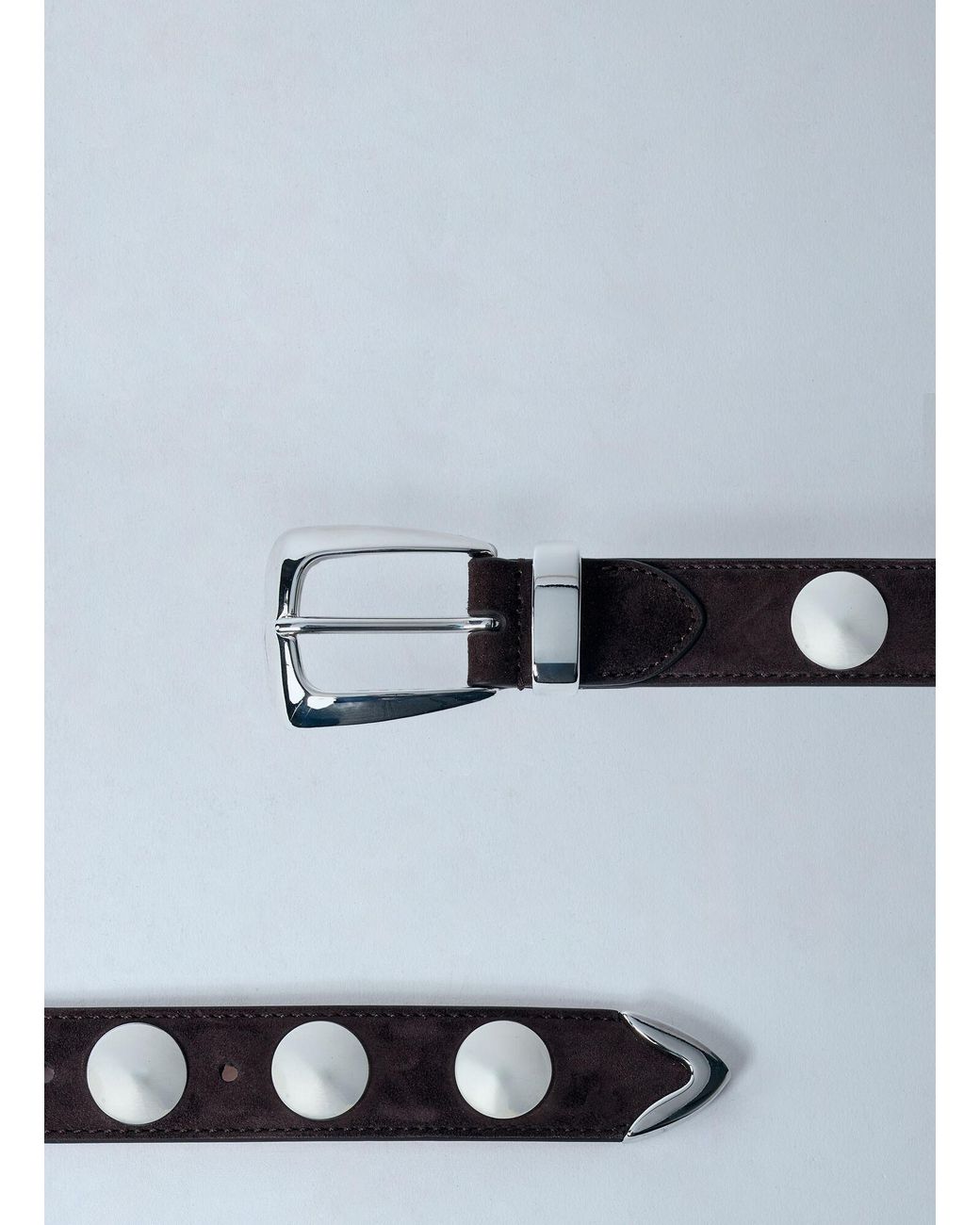Khaite White Benny Belt With Studs