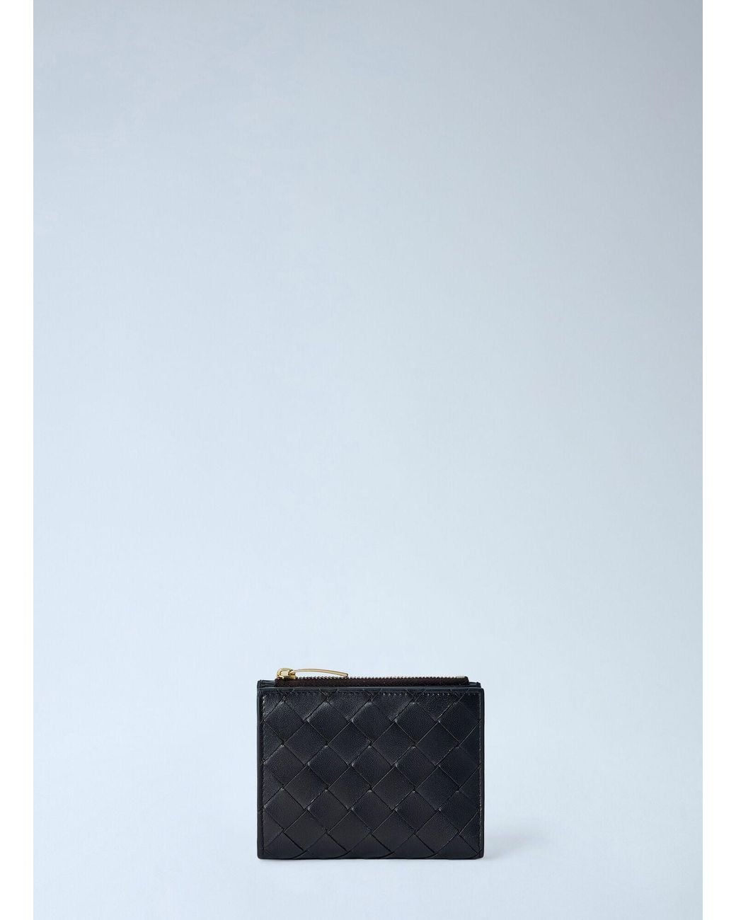 Bottega Veneta Blue Intrecciato Small Bi-Fold Wallet