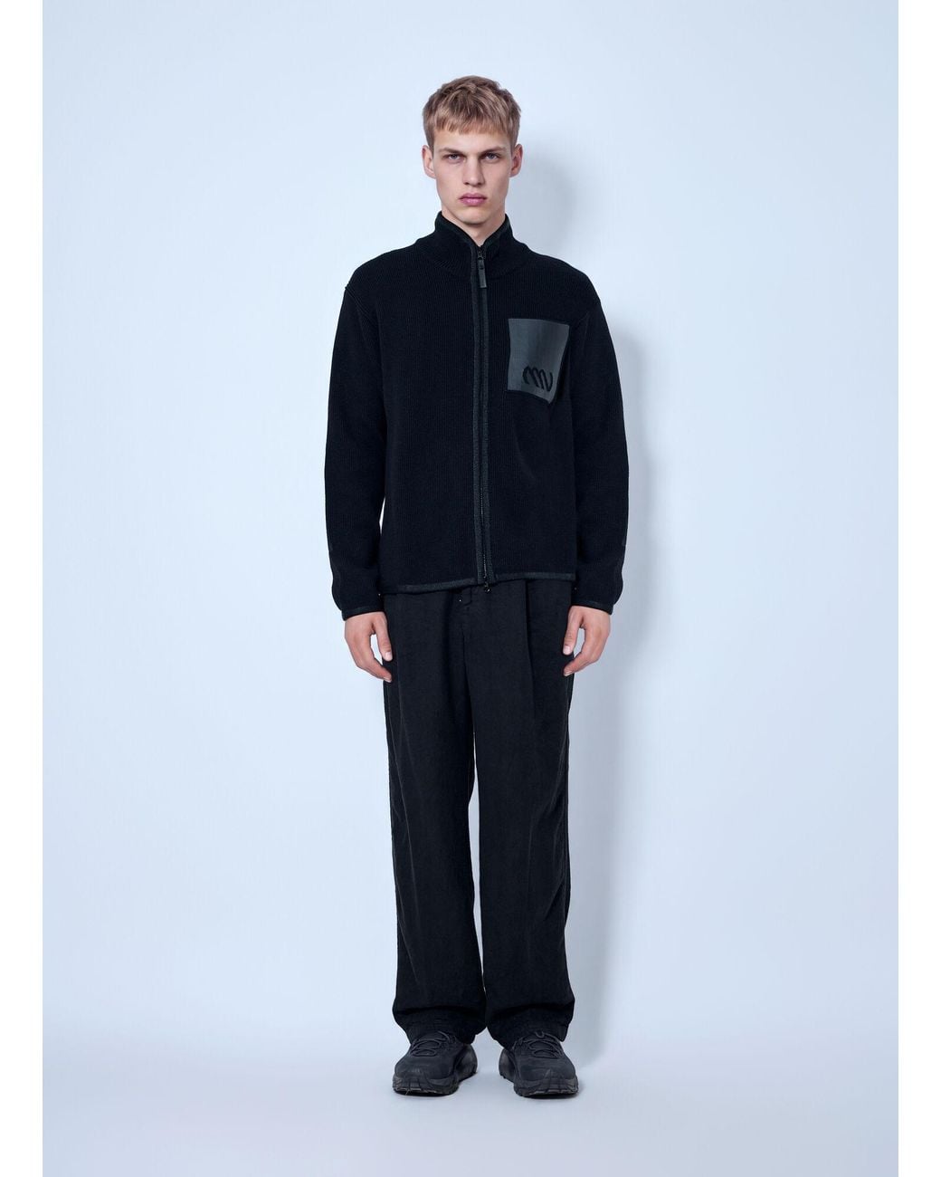 Massimo Osti Studio Blue Zip-Up Jacket With Chest Patch for men