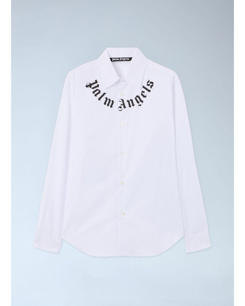 Palm Angels White Neck Logo Shirt for men