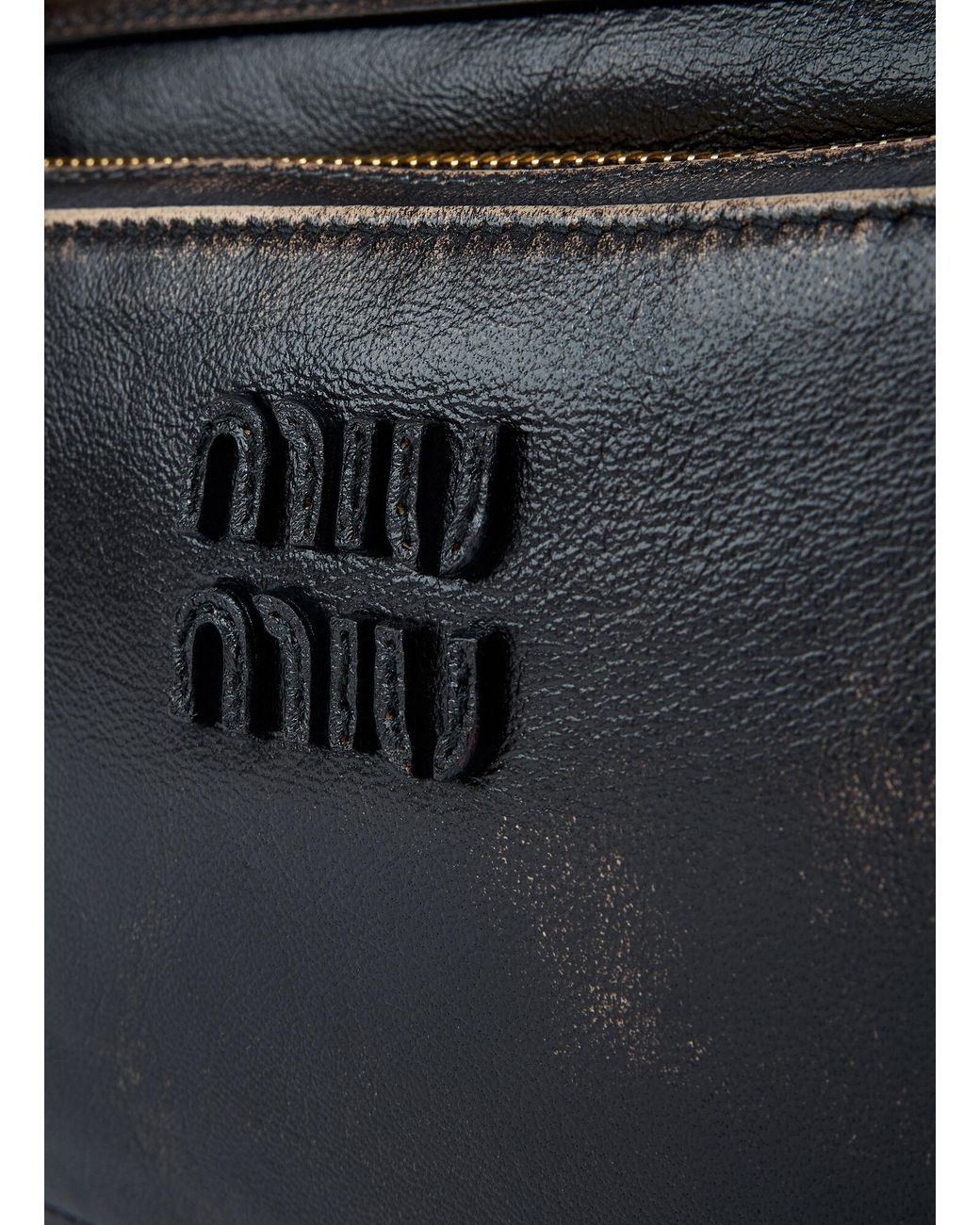 Miu Miu Black Pocket Leather Shoulder Bag