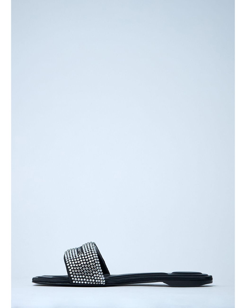 Alexander Wang White Embellished Logo Motif Slides
