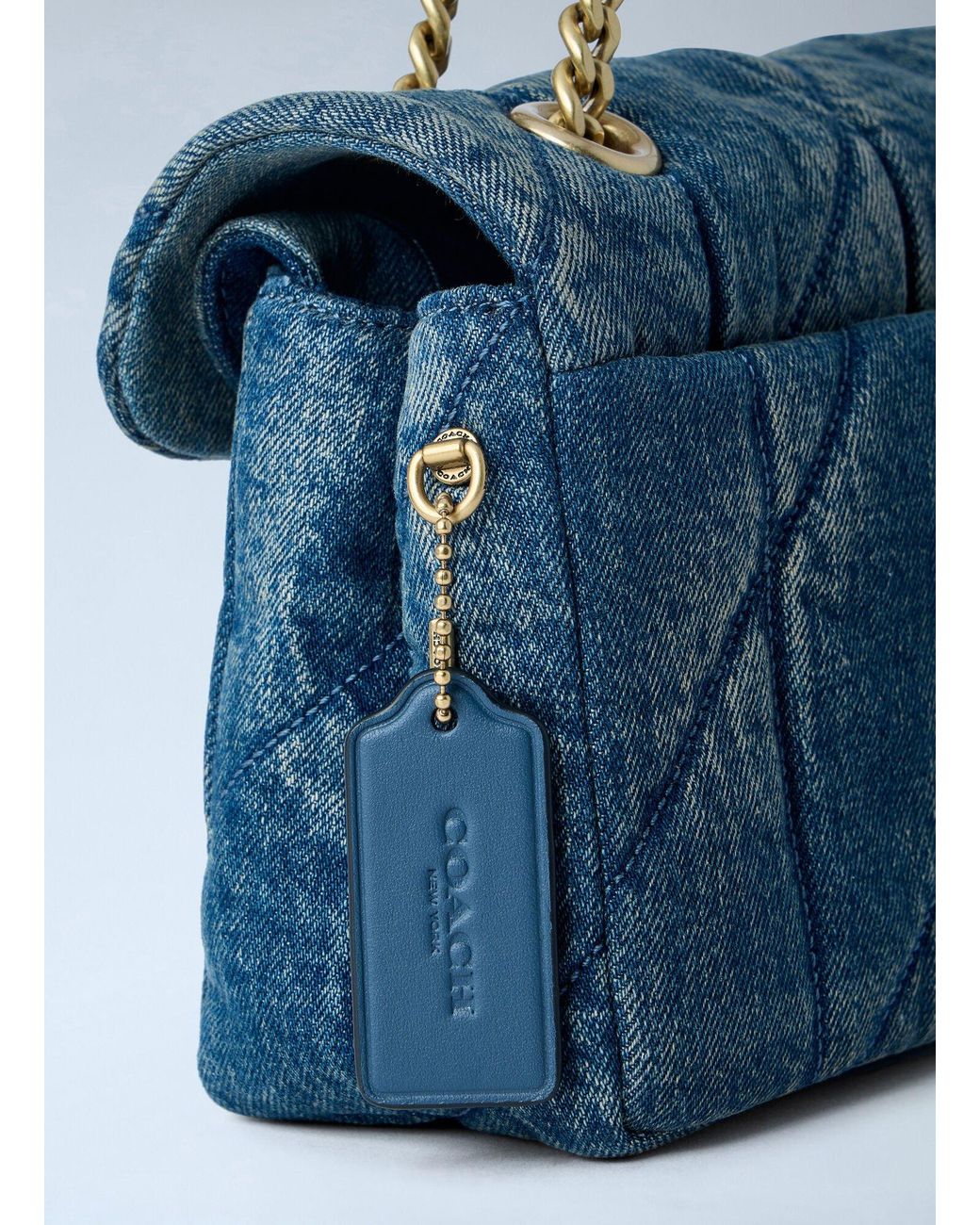 COACH Blue Tabby Quilted Denim Shoulder Bag