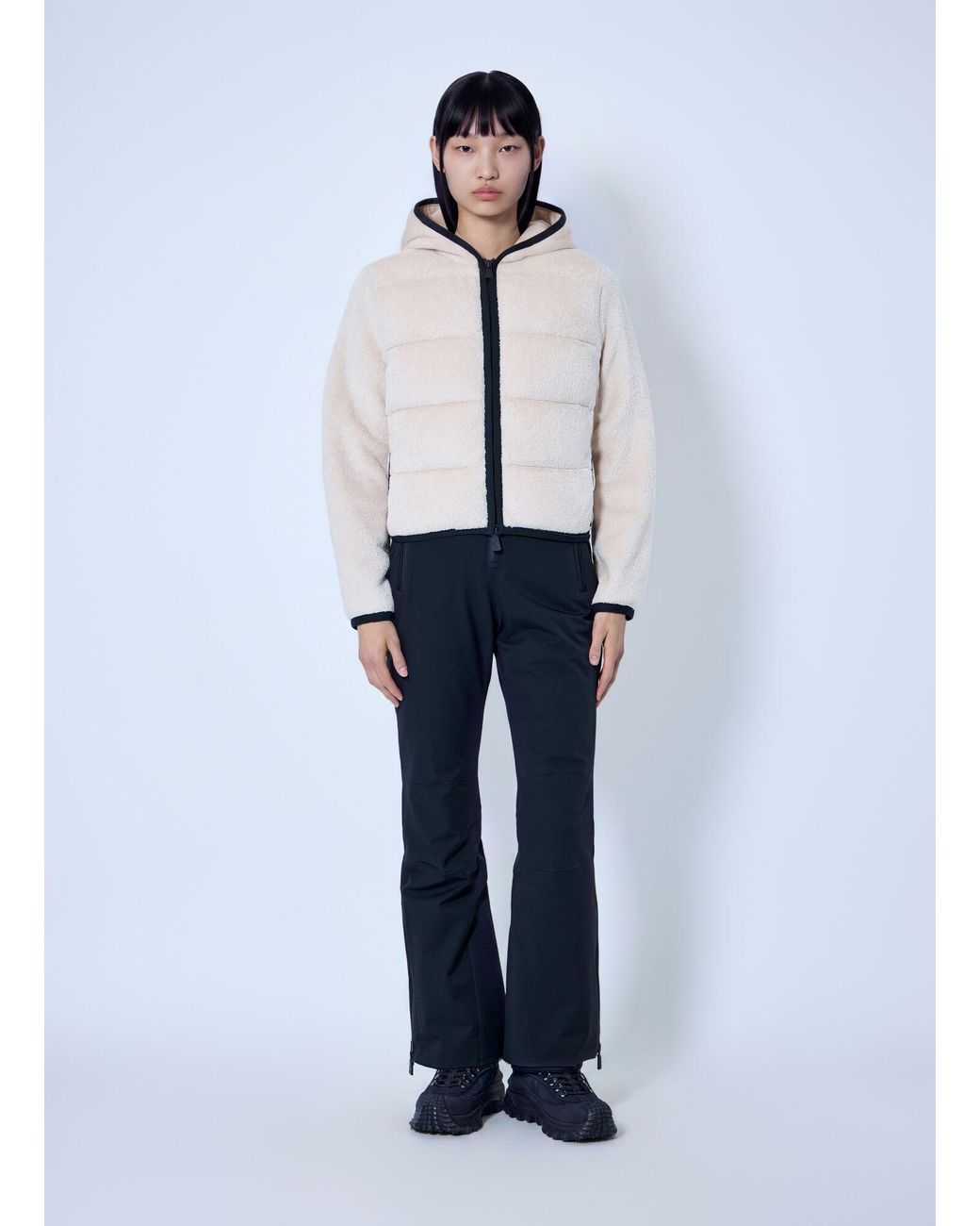 Moncler White Polartec Padded Zip-Up Hoodie