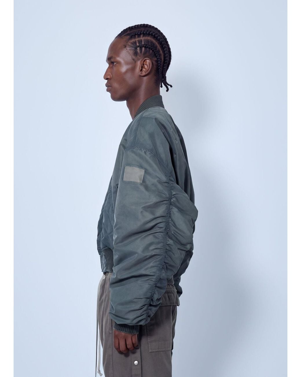 Rick Owens Blue Secchia Flight Bomber Jacket for men