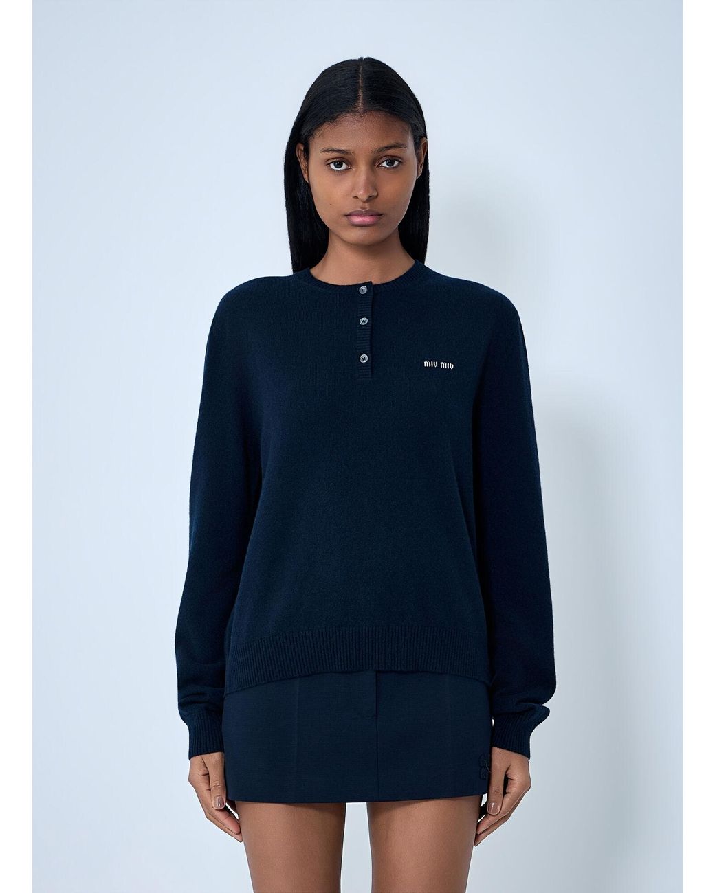 Miu Miu Blue Cashmere Sweater