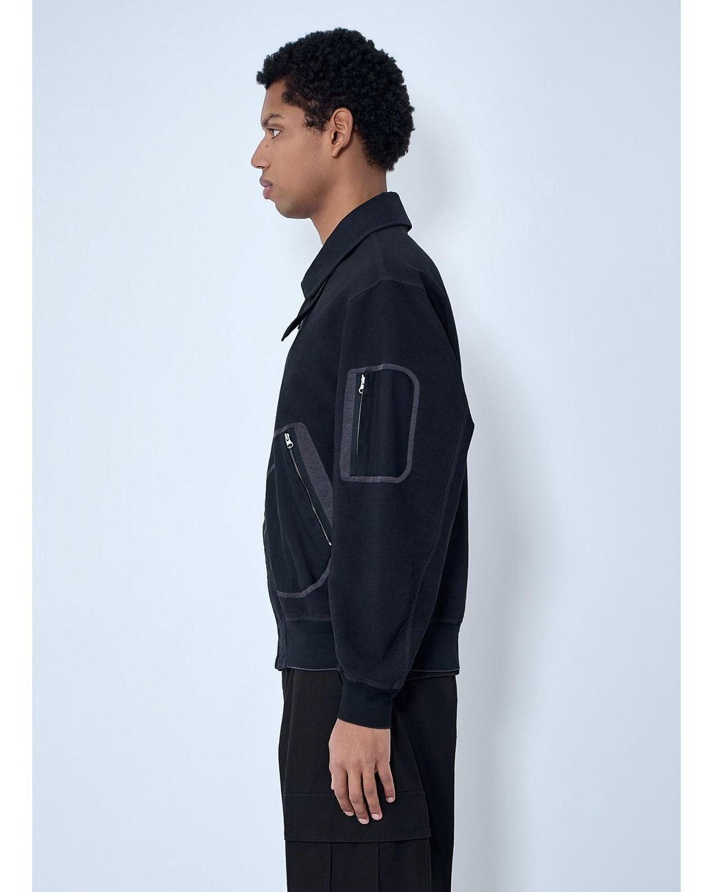 Massimo Osti Studio Blue Zip-Up Bomber Jacket for men