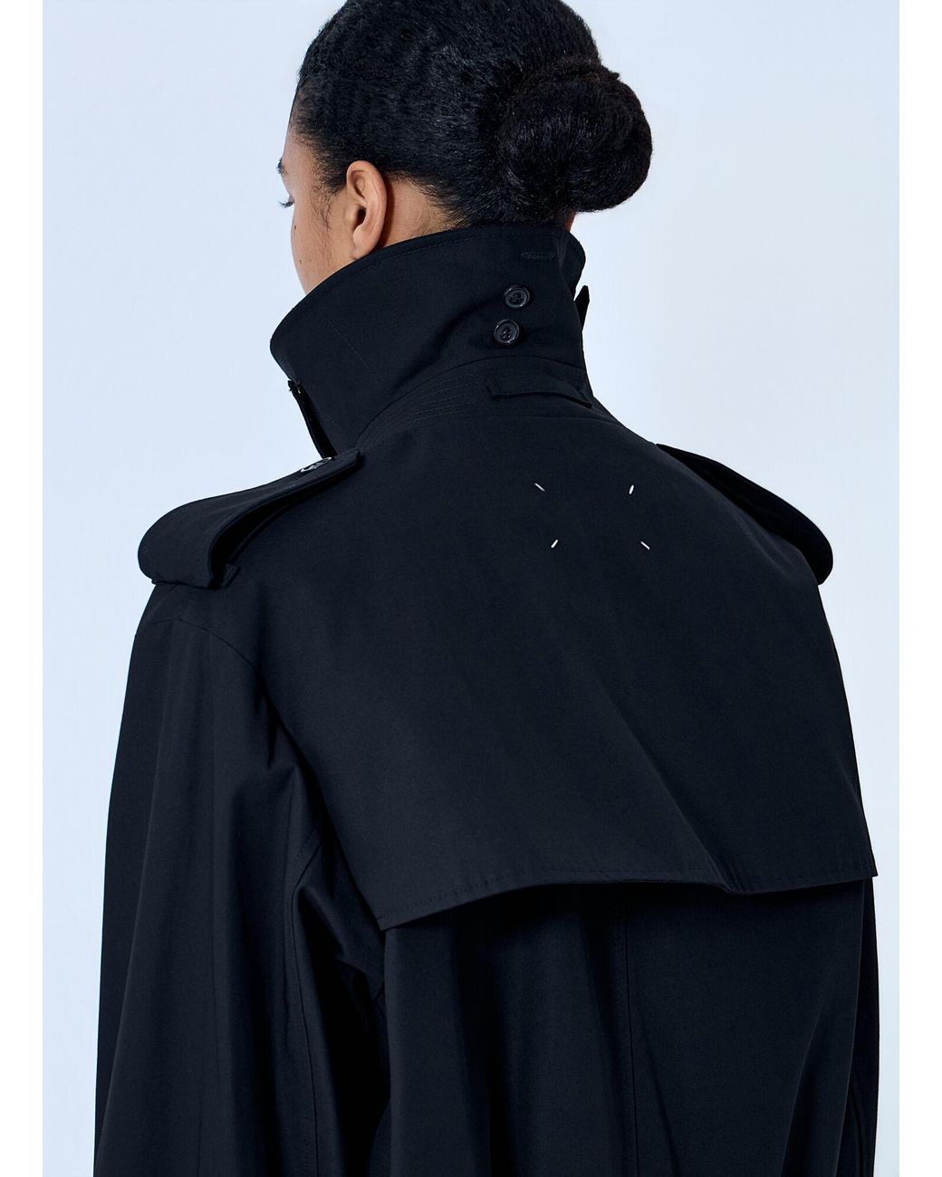 Maison Margiela Blue Double-Breasted High-Collar Jacket
