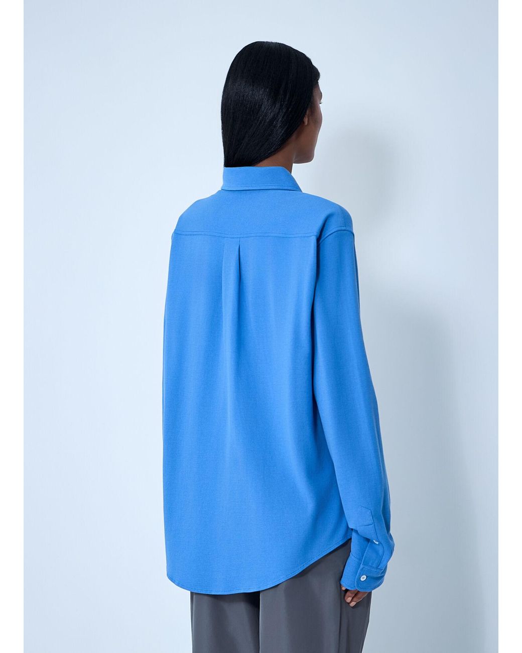 Miu Miu Blue Raw Trims Poplin Shirt
