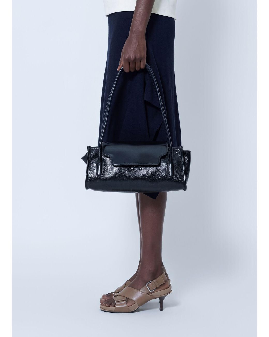 Marni Blue Trunkette Leather Shoulder Bag