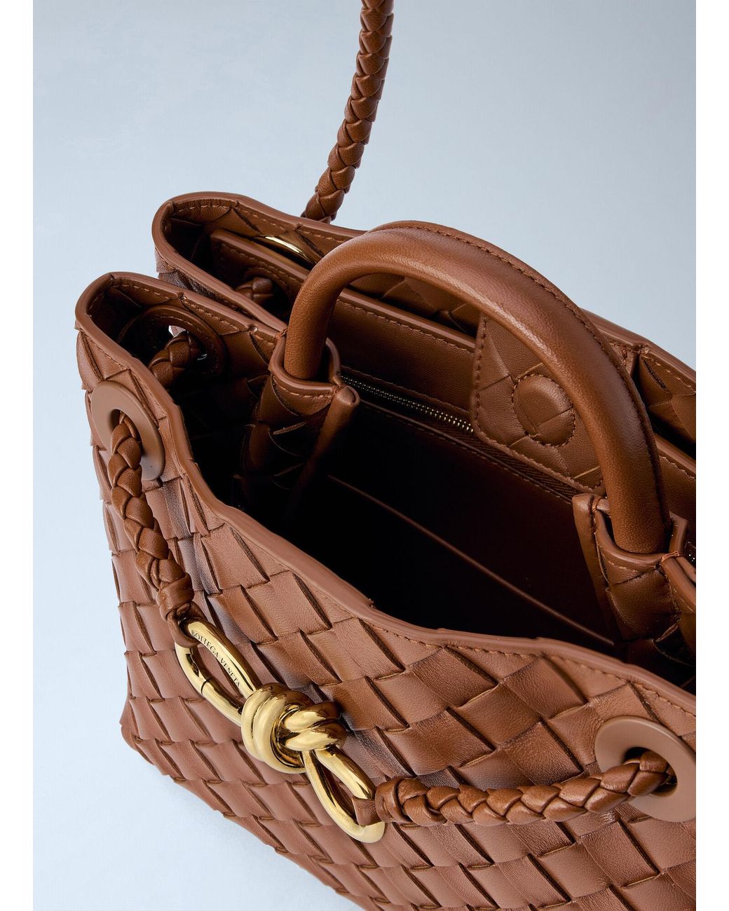 Bottega Veneta Brown Small Andiamo Handbag
