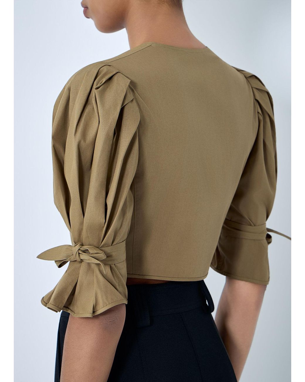 Chloé Blue Chloé Structured Cropped Blouse