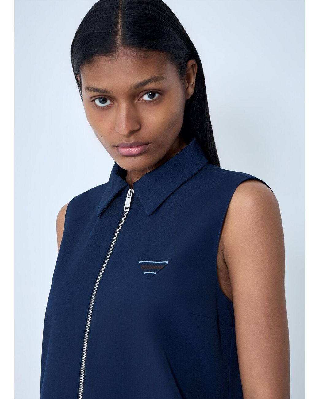 Prada Blue Logo Motif Cargo Dress