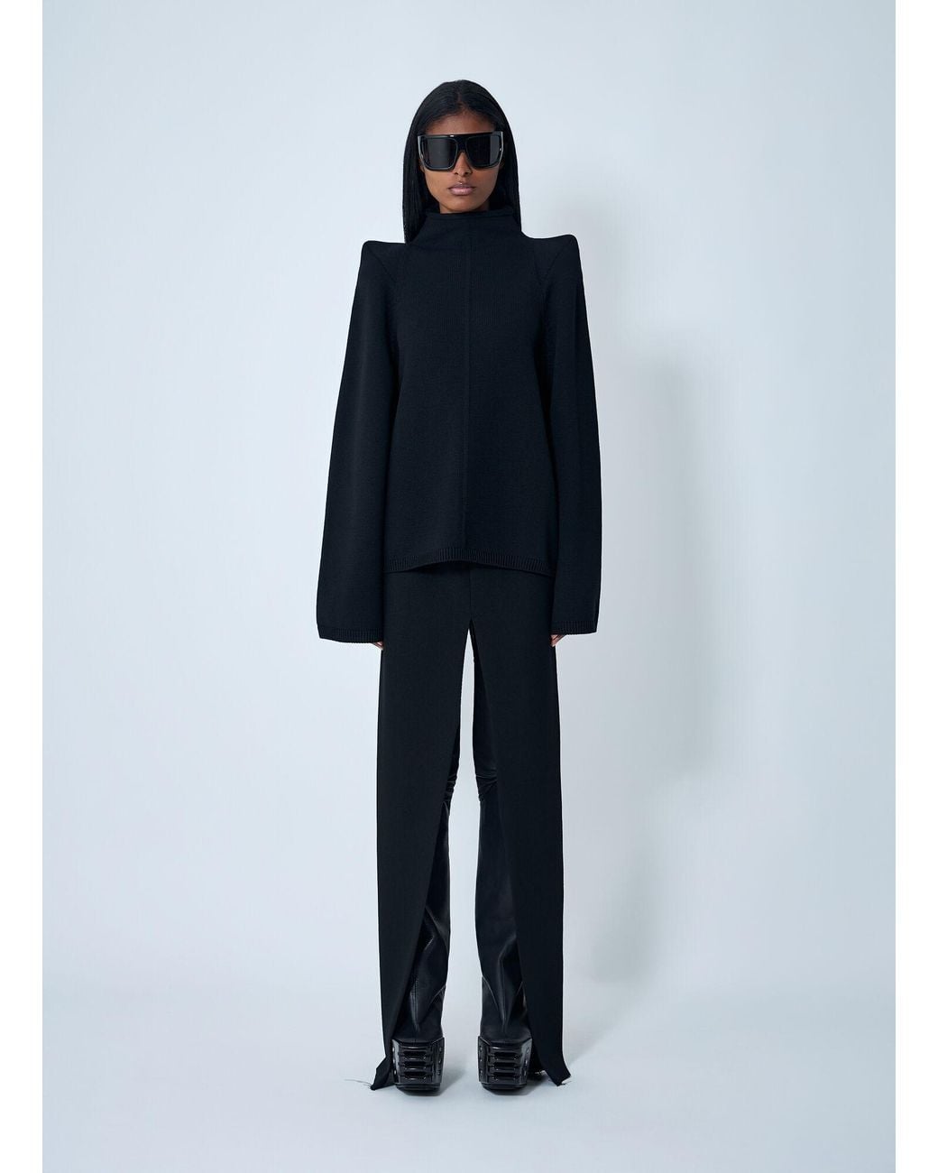Rick Owens Blue Sliced Maxi Skirt