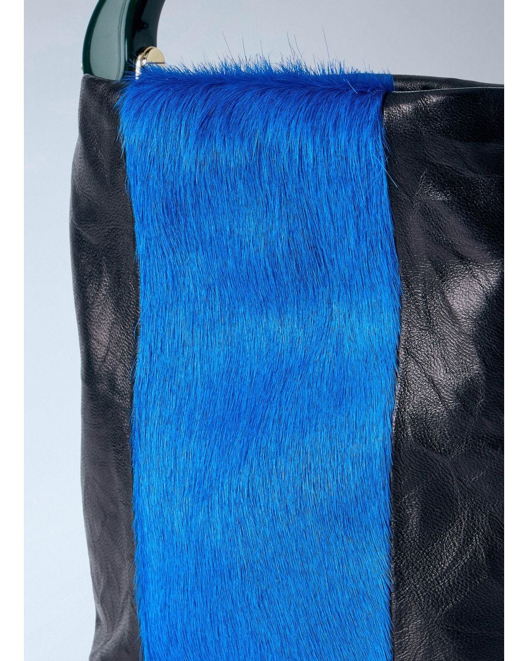 Dries Van Noten Blue Structured Leather Handbag