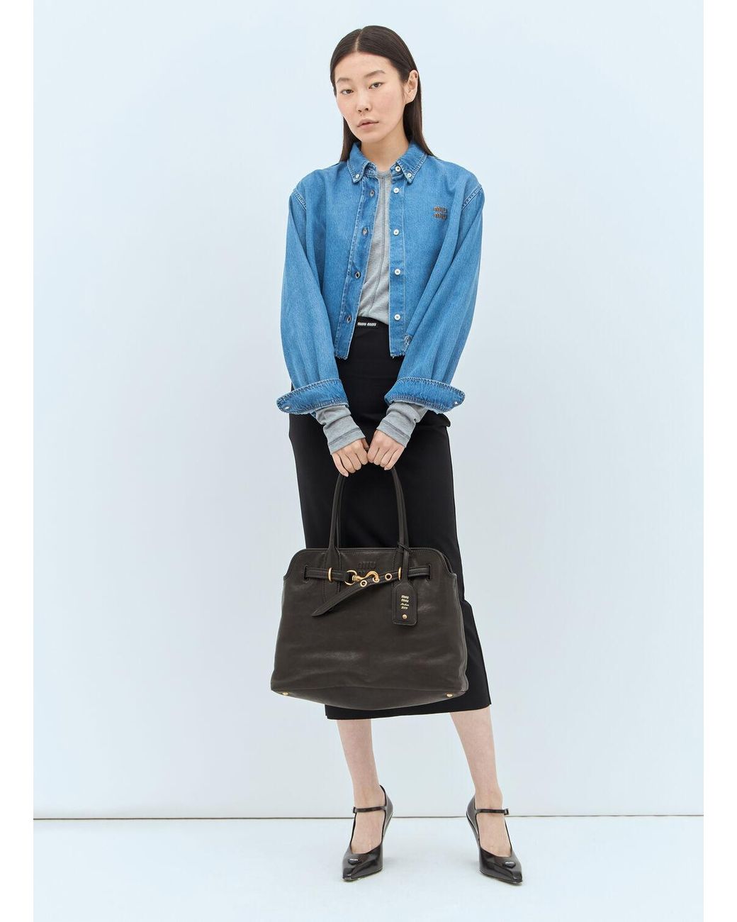 MIU MIU 'Aventure' medium shoulder bag ミュウミュウ Miu Miu Aventure Shoulder Bag in Blue | Lyst