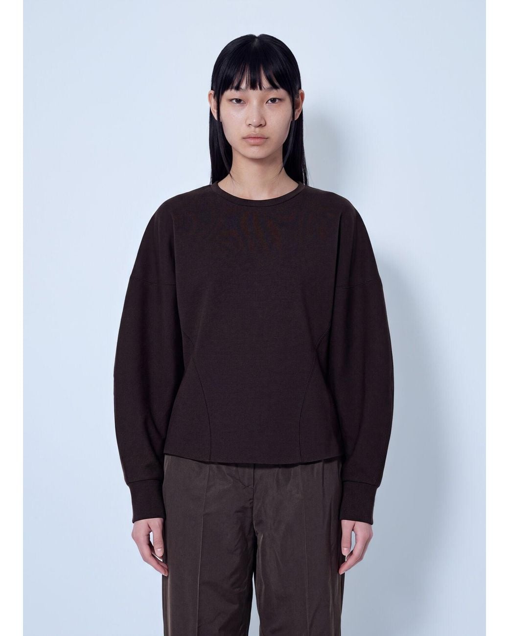 Max Mara Blue Structured Crewneck Sweatshirt