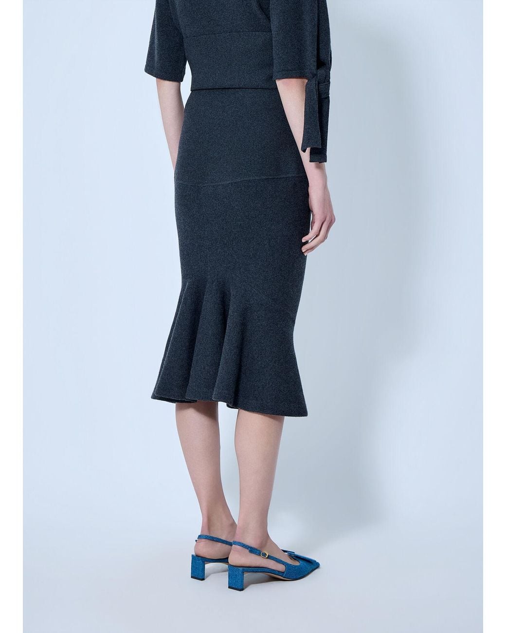 Jacquemus Blue La Jupe Fiocco Knot-Detail Midi Skirt