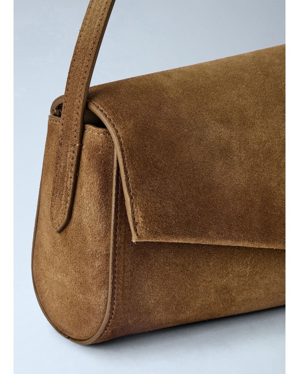 Jil Sander Gray Kante Suede Shoulder Bag