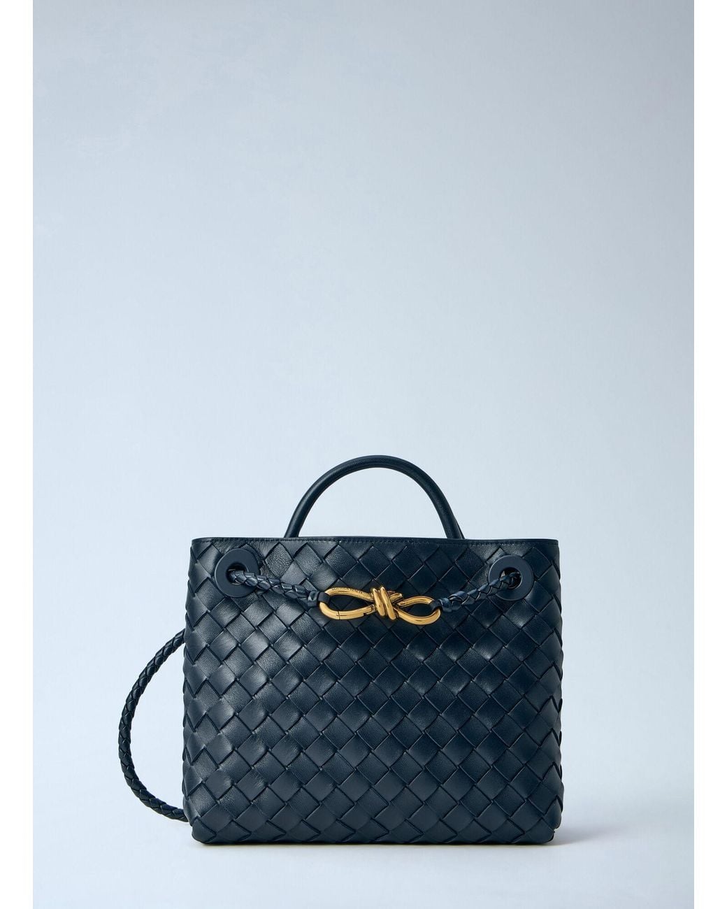 Bottega Veneta Blue Medium Andiamo Handbag