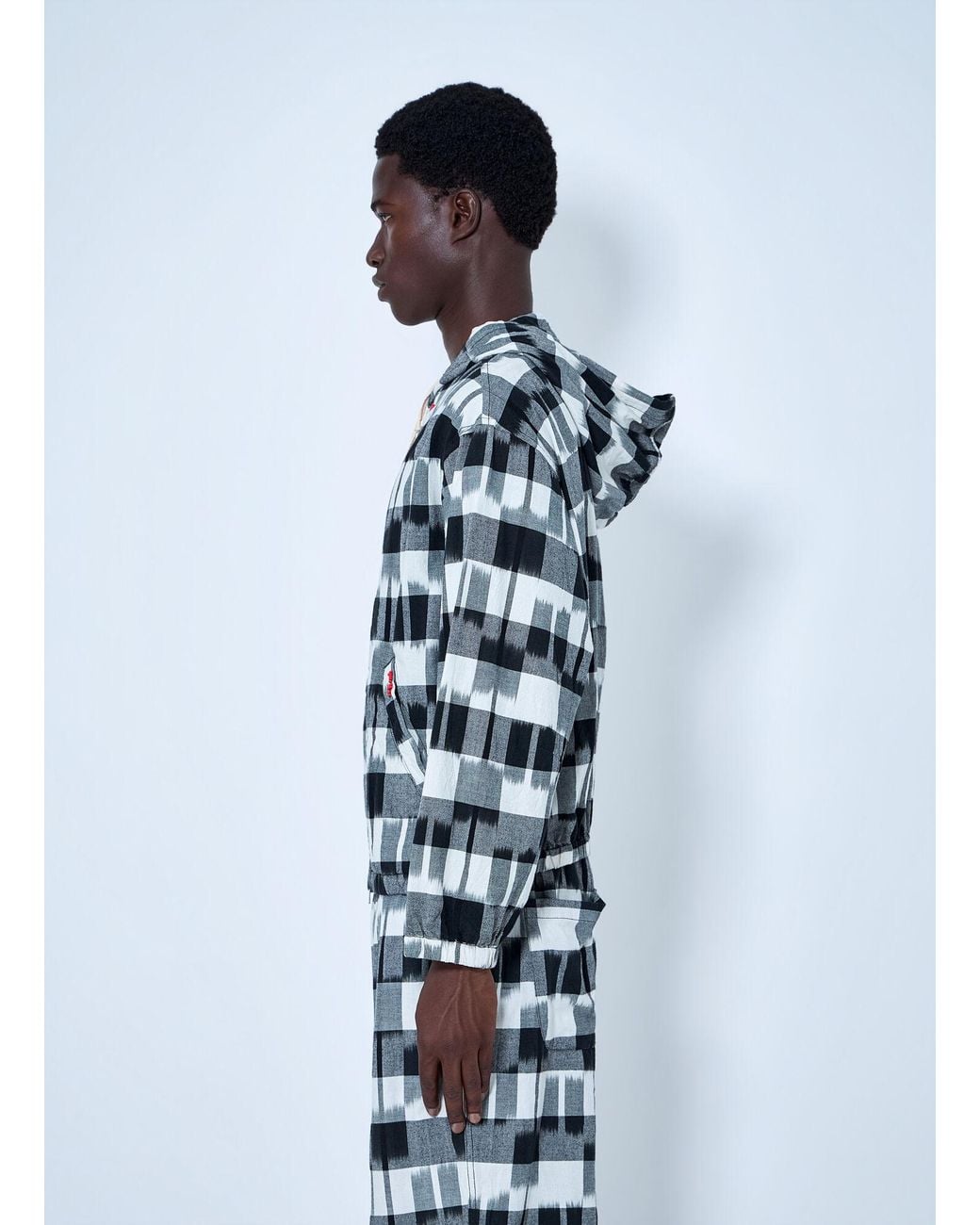 Nomarythm Textile Blue Ikat Check Easy Pants for men