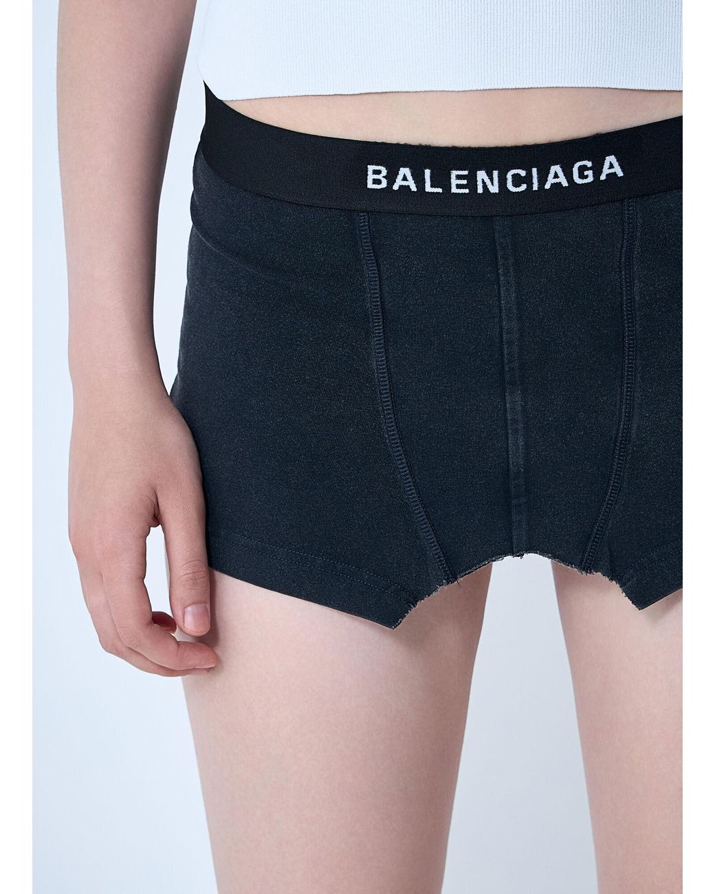 Balenciaga Blue Cut-Off Brief Mini Skirt