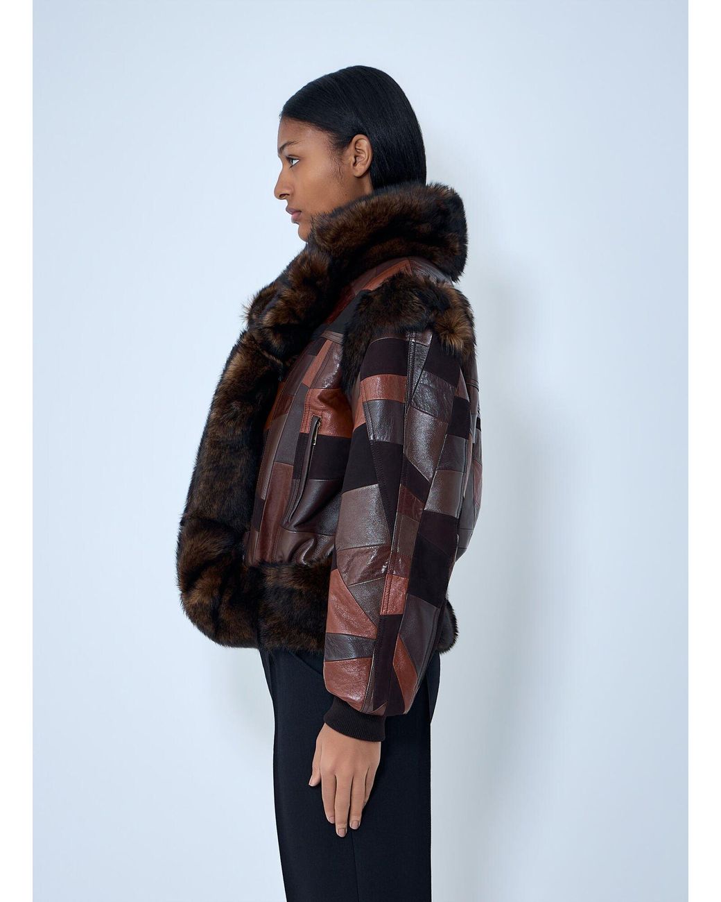 Chloé Multicolor Chloã Patchwork Leather Jacket